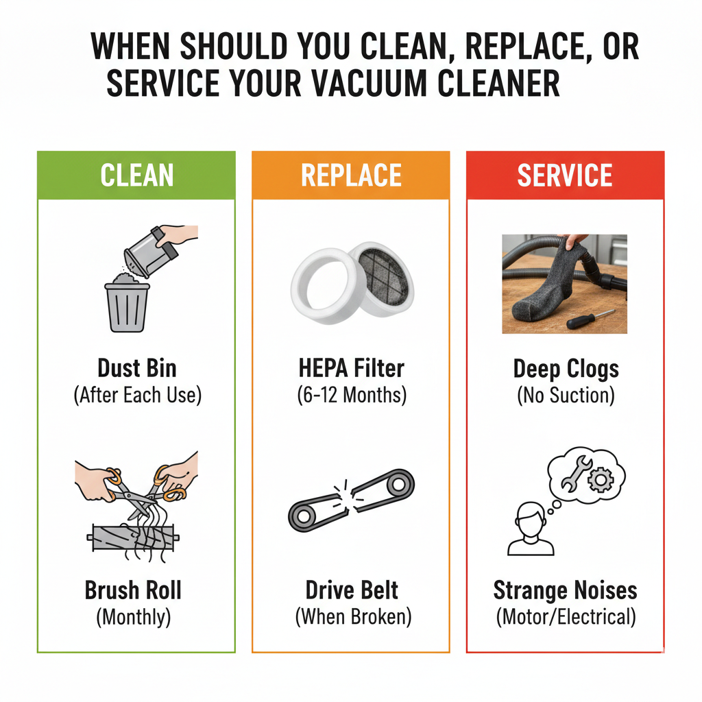 When Should You Clean, Replace, or Service Your Vacuum Cleaner